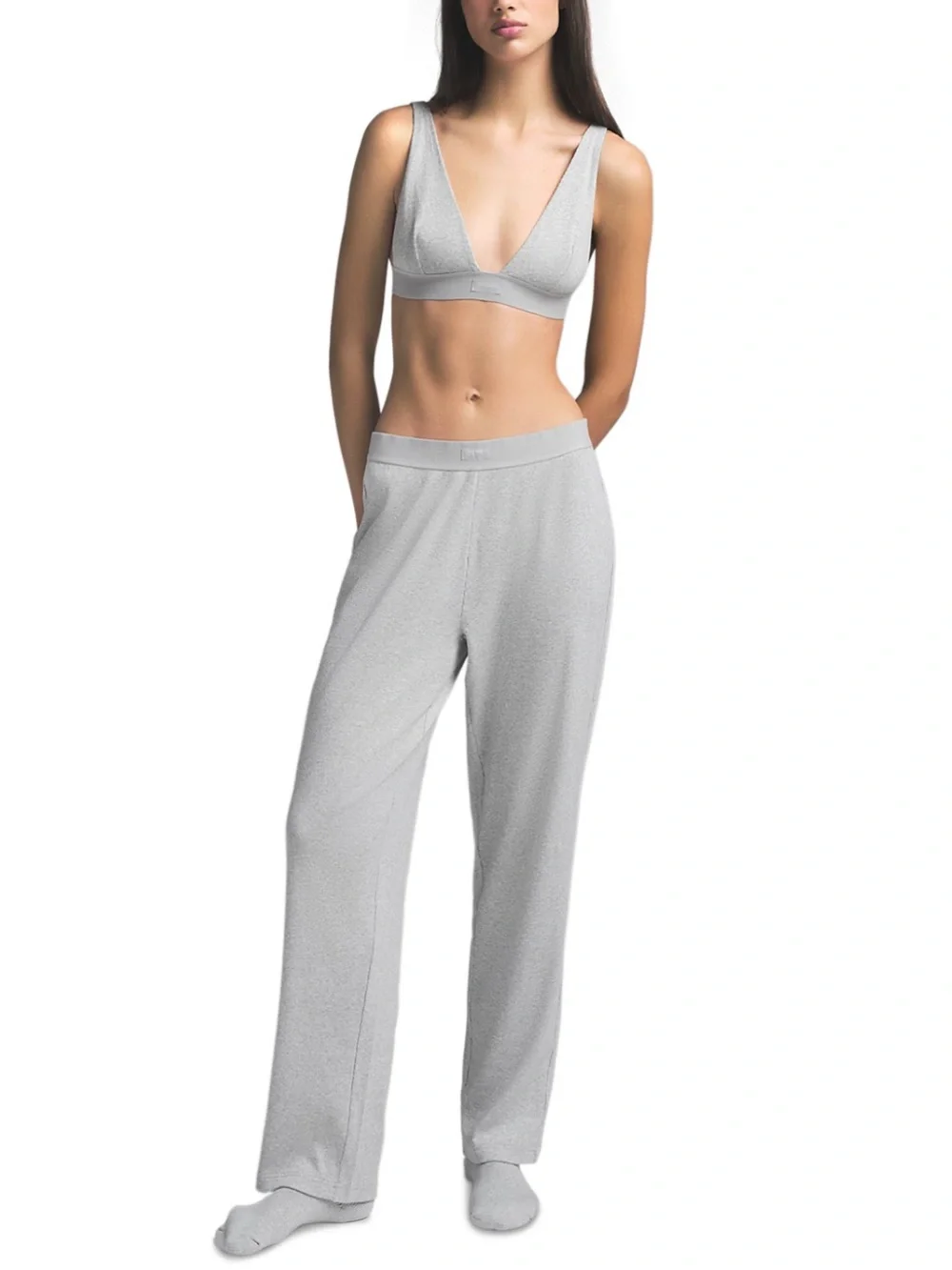 SKIMS Stretch Cotton Rib Pajama Pants